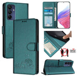 Custodia per telefono in pelle con motivo in rilievo a forma di gatto e ratto, con cordino, For Samsung Galaxy A16 5G, For Samsung Galaxy A06 4G