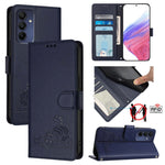 Custodia per telefono in pelle con motivo in rilievo a forma di gatto e ratto, con cordino, For Samsung Galaxy A16 5G, For Samsung Galaxy A06 4G