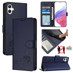 Custodia per telefono in pelle con motivo in rilievo a forma di gatto e ratto, con cordino, For Samsung Galaxy A16 5G, For Samsung Galaxy A06 4G