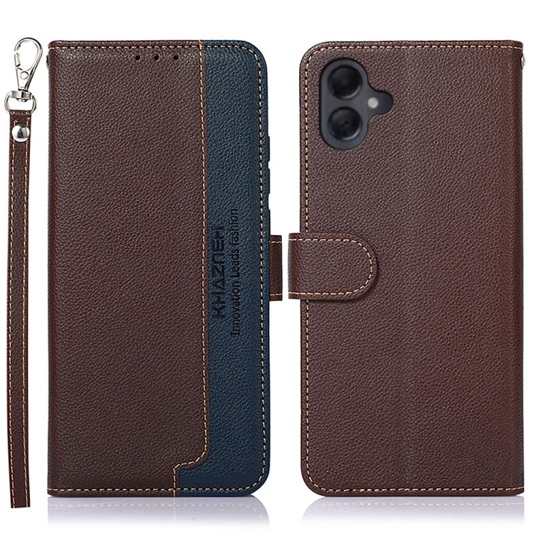 Custodia per telefono RFID in pelle con texture Litchi KHAZNEH, For Samsung Galaxy A26 5G, For Samsung Galaxy A36 5G, For Samsung Galaxy A16 5G, For Samsung Galaxy A06 4G