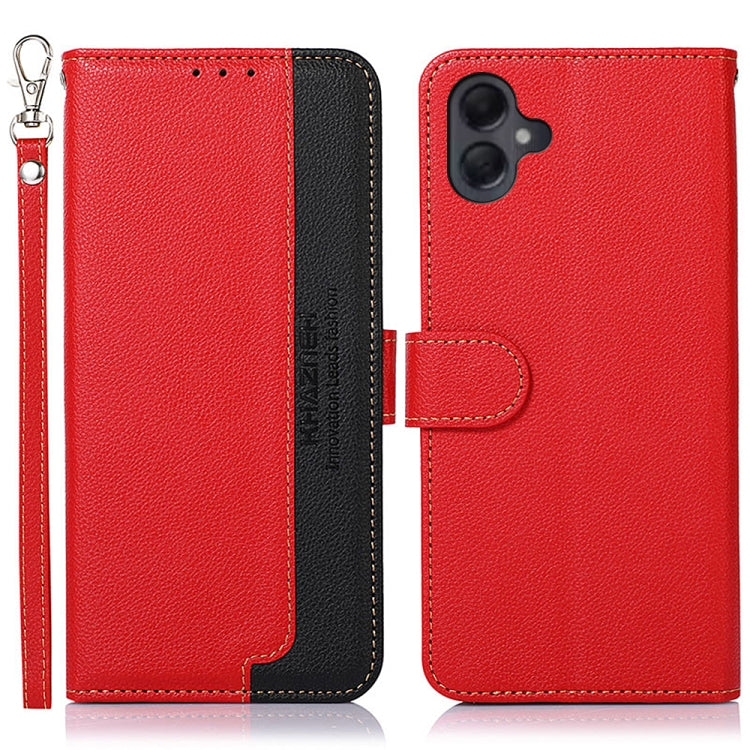 Custodia per telefono RFID in pelle con texture Litchi KHAZNEH, For Samsung Galaxy A26 5G, For Samsung Galaxy A36 5G, For Samsung Galaxy A16 5G, For Samsung Galaxy A06 4G