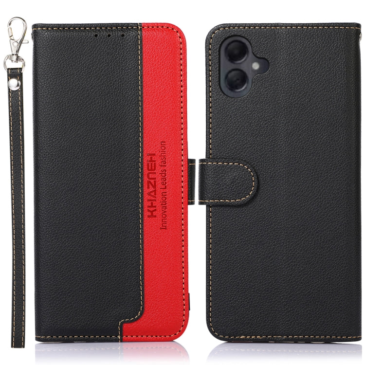 Custodia per telefono RFID in pelle con texture Litchi KHAZNEH, For Samsung Galaxy A26 5G, For Samsung Galaxy A36 5G, For Samsung Galaxy A16 5G, For Samsung Galaxy A06 4G