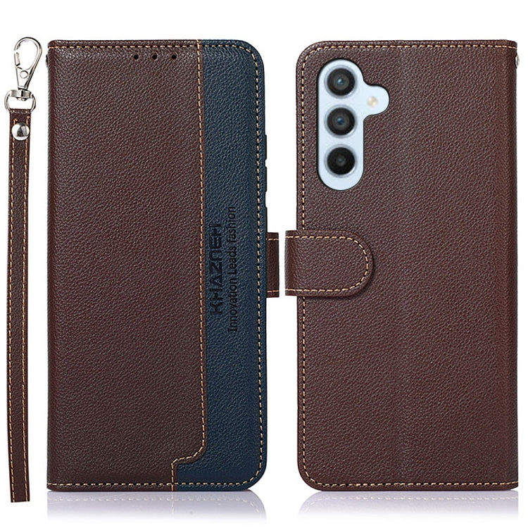 Custodia per telefono RFID in pelle con texture Litchi KHAZNEH, For Samsung Galaxy A26 5G, For Samsung Galaxy A36 5G, For Samsung Galaxy A16 5G, For Samsung Galaxy A06 4G
