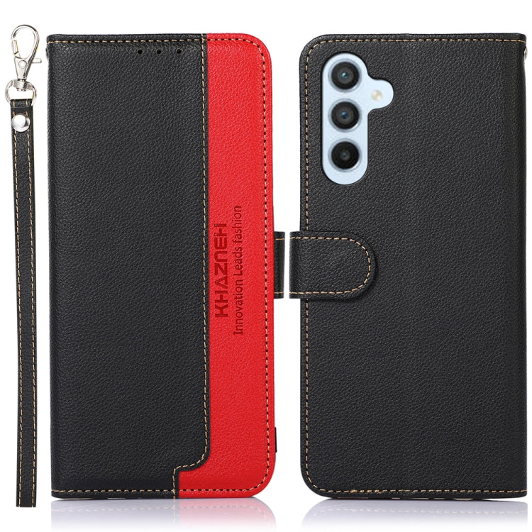 Custodia per telefono RFID in pelle con texture Litchi KHAZNEH, For Samsung Galaxy A26 5G, For Samsung Galaxy A36 5G, For Samsung Galaxy A16 5G, For Samsung Galaxy A06 4G