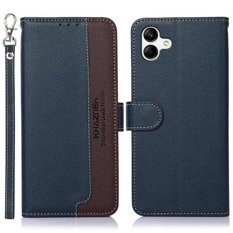 Custodia per telefono RFID in pelle con texture Litchi KHAZNEH, For Samsung Galaxy A07 5G/A08 5G, For Samsung Galaxy A17 5G/A18 5G, For Samsung Galaxy A57 5G, For Samsung Galaxy A37 5G, For Samsung Galaxy A27 5G, For Samsung Galaxy A56 5G