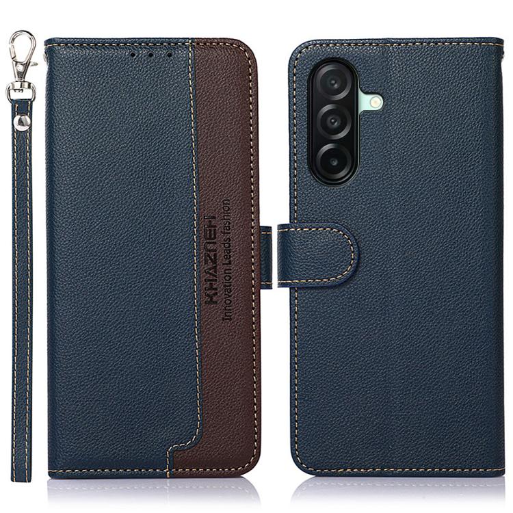 Custodia per telefono RFID in pelle con texture Litchi KHAZNEH, For Samsung Galaxy A07 5G/A08 5G, For Samsung Galaxy A17 5G/A18 5G, For Samsung Galaxy A57 5G, For Samsung Galaxy A37 5G, For Samsung Galaxy A27 5G, For Samsung Galaxy A56 5G