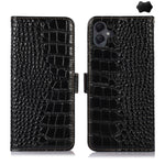 Custodia per telefono in pelle di vacchetta con strato superiore in coccodrillo, For Samsung Galaxy A26 5G, For Samsung Galaxy A36, For Samsung Galaxy A06 4G