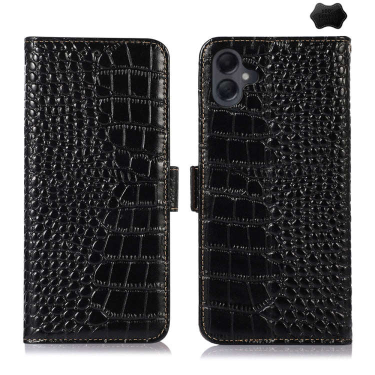 Custodia per telefono in pelle di vacchetta con strato superiore in coccodrillo, For Samsung Galaxy A26 5G, For Samsung Galaxy A36, For Samsung Galaxy A06 4G