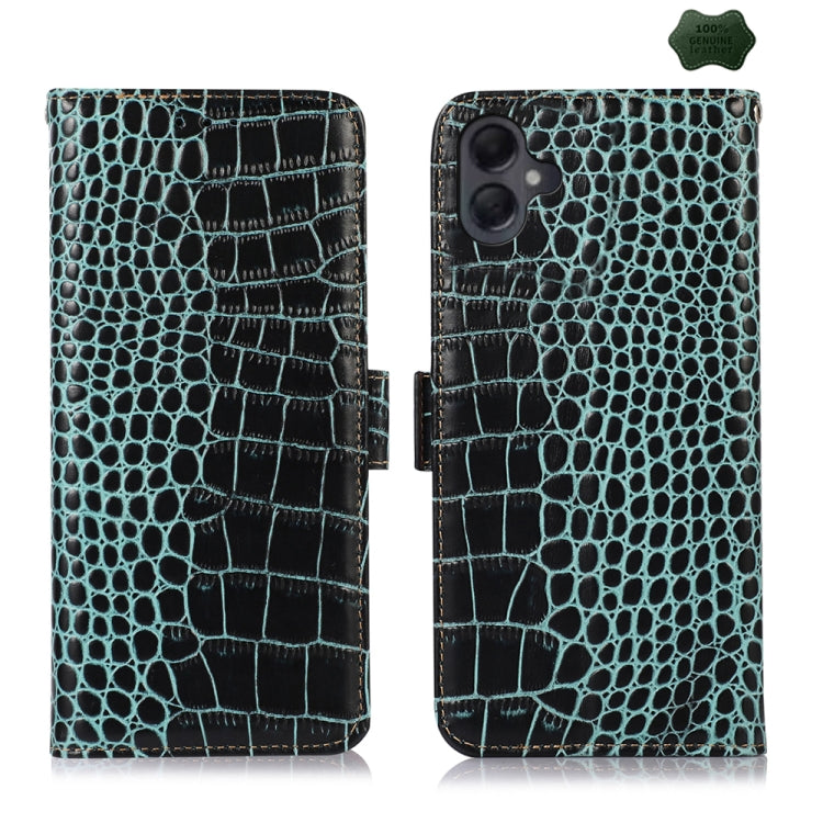 Custodia per telefono in pelle di vacchetta con strato superiore in coccodrillo, For Samsung Galaxy A26 5G, For Samsung Galaxy A36, For Samsung Galaxy A06 4G