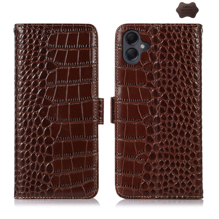 Custodia per telefono in pelle di vacchetta con strato superiore in coccodrillo, For Samsung Galaxy A26 5G, For Samsung Galaxy A36, For Samsung Galaxy A06 4G