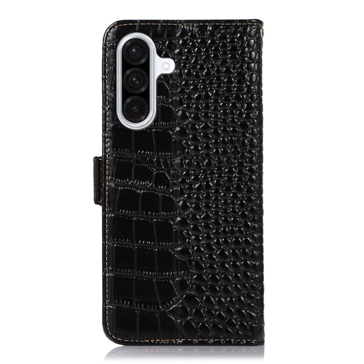 Custodia per telefono in pelle di vacchetta con strato superiore in coccodrillo, For Samsung Galaxy A26 5G, For Samsung Galaxy A36, For Samsung Galaxy A06 4G