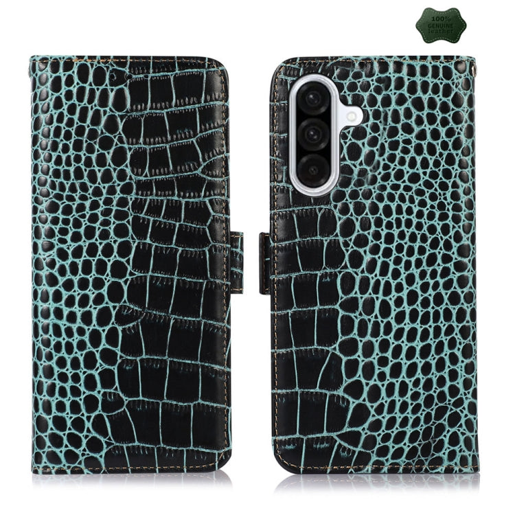 Custodia per telefono in pelle di vacchetta con strato superiore in coccodrillo, For Samsung Galaxy A26 5G, For Samsung Galaxy A36, For Samsung Galaxy A06 4G