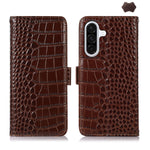 Custodia per telefono in pelle di vacchetta con strato superiore in coccodrillo, For Samsung Galaxy A26 5G, For Samsung Galaxy A36, For Samsung Galaxy A06 4G