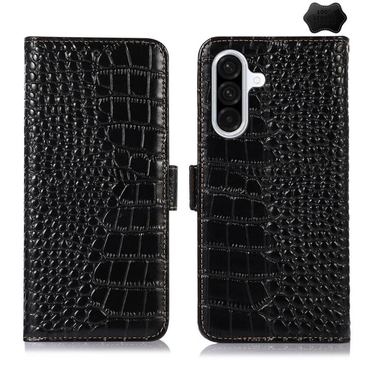 Custodia per telefono in pelle di vacchetta con strato superiore in coccodrillo, For Samsung Galaxy A07 5G/A08 5G, For Samsung Galaxy A17 5G/A18 5G, For Samsung Galaxy A57 5G, For Samsung Galaxy A37 5G, For Samsung Galaxy A27 5G, For Samsung Galaxy A56 5G
