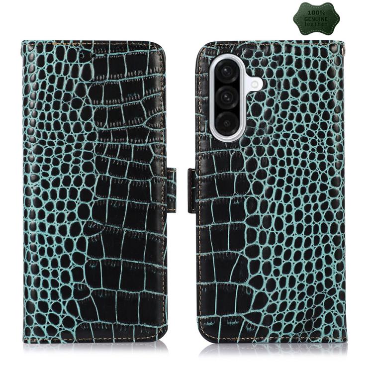 Custodia per telefono in pelle di vacchetta con strato superiore in coccodrillo, For Samsung Galaxy A07 5G/A08 5G, For Samsung Galaxy A17 5G/A18 5G, For Samsung Galaxy A57 5G, For Samsung Galaxy A37 5G, For Samsung Galaxy A27 5G, For Samsung Galaxy A56 5G