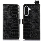 Custodia per telefono in pelle di vacchetta con strato superiore in coccodrillo, For Samsung Galaxy A07 5G/A08 5G, For Samsung Galaxy A17 5G/A18 5G, For Samsung Galaxy A57 5G, For Samsung Galaxy A37 5G, For Samsung Galaxy A27 5G, For Samsung Galaxy A56 5G