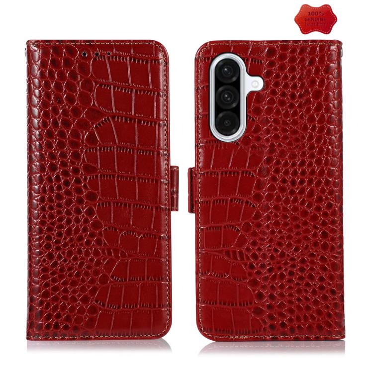 Custodia per telefono in pelle di vacchetta con strato superiore in coccodrillo, For Samsung Galaxy A07 5G/A08 5G, For Samsung Galaxy A17 5G/A18 5G, For Samsung Galaxy A57 5G, For Samsung Galaxy A37 5G, For Samsung Galaxy A27 5G, For Samsung Galaxy A56 5G