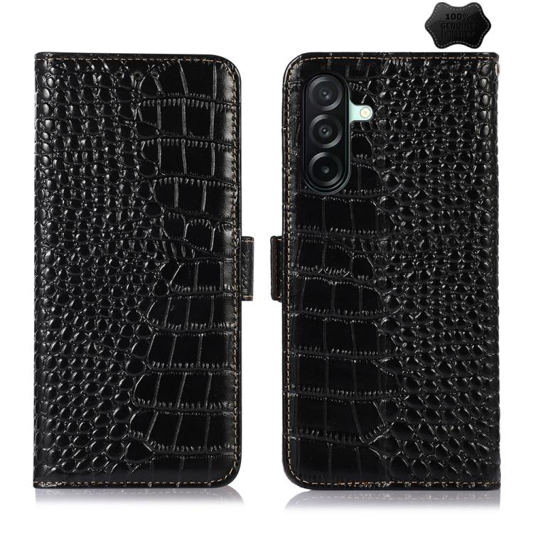 Custodia per telefono in pelle di vacchetta con strato superiore in coccodrillo, For Samsung Galaxy A07 5G/A08 5G, For Samsung Galaxy A17 5G/A18 5G, For Samsung Galaxy A57 5G, For Samsung Galaxy A37 5G, For Samsung Galaxy A27 5G, For Samsung Galaxy A56 5G