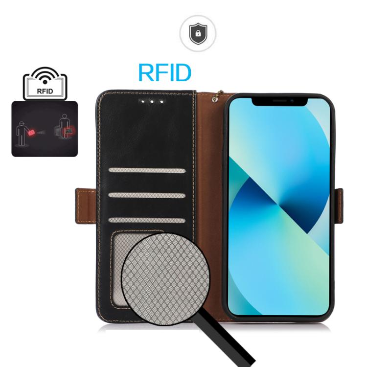 Custodia magnetica per telefono in vera pelle con texture Crazy Horse RFID, For Samsung Galaxy A07 5G/A08 5G, For Samsung Galaxy A17 5G/A18 5G, For Samsung Galaxy A57 5G, For Samsung Galaxy A37 5G, For Samsung Galaxy A27 5G, For Samsung Galaxy A56 5G