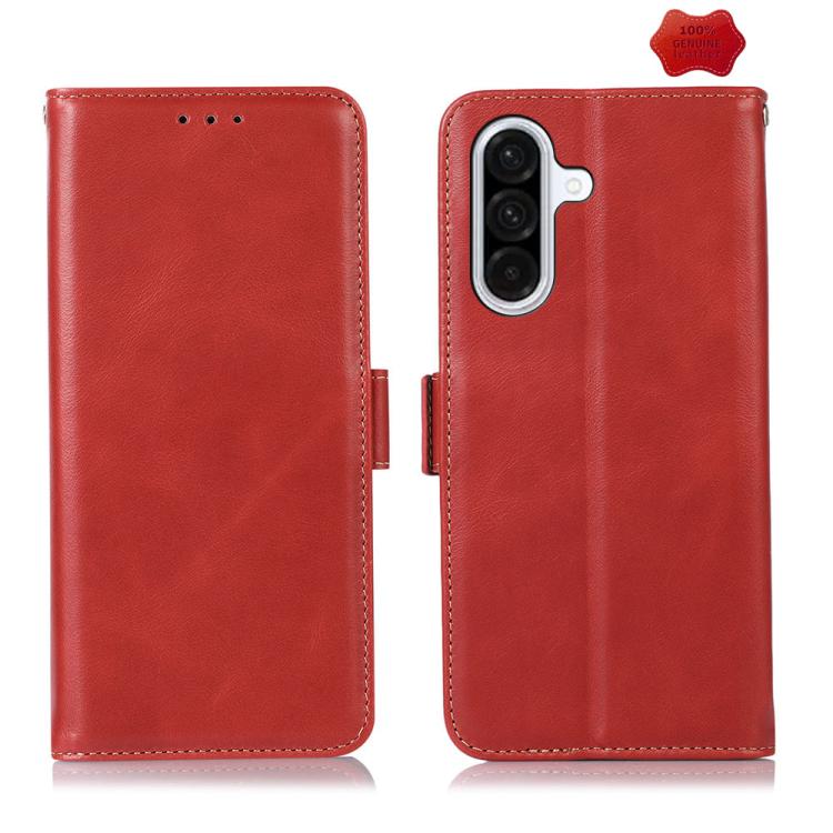 Custodia magnetica per telefono in vera pelle con texture Crazy Horse RFID, For Samsung Galaxy A07 5G/A08 5G, For Samsung Galaxy A17 5G/A18 5G, For Samsung Galaxy A57 5G, For Samsung Galaxy A37 5G, For Samsung Galaxy A27 5G, For Samsung Galaxy A56 5G