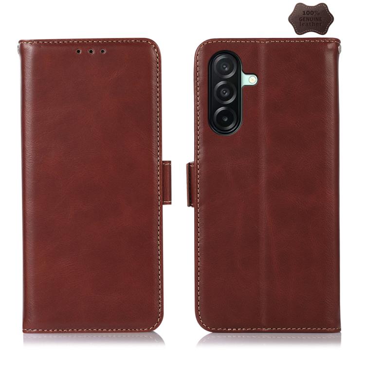 Custodia magnetica per telefono in vera pelle con texture Crazy Horse RFID, For Samsung Galaxy A07 5G/A08 5G, For Samsung Galaxy A17 5G/A18 5G, For Samsung Galaxy A57 5G, For Samsung Galaxy A37 5G, For Samsung Galaxy A27 5G, For Samsung Galaxy A56 5G
