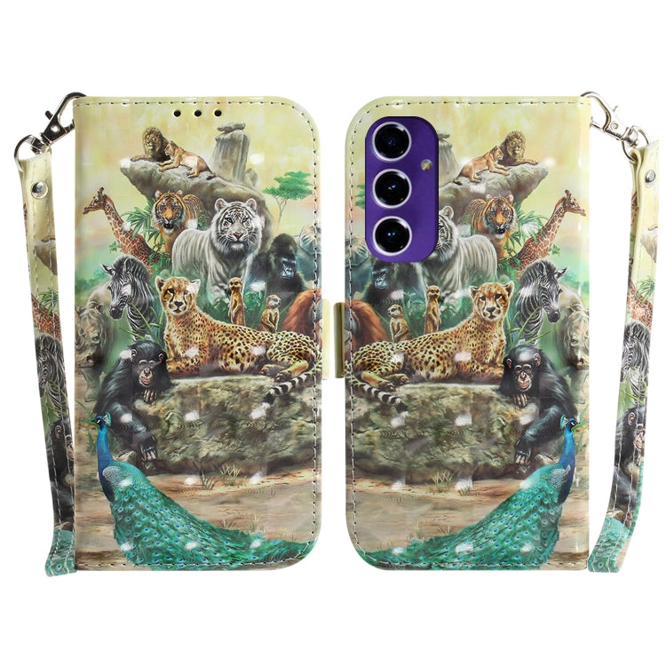 Custodia per telefono in pelle con flip orizzontale colorata 3D, For Galaxy A16 5G