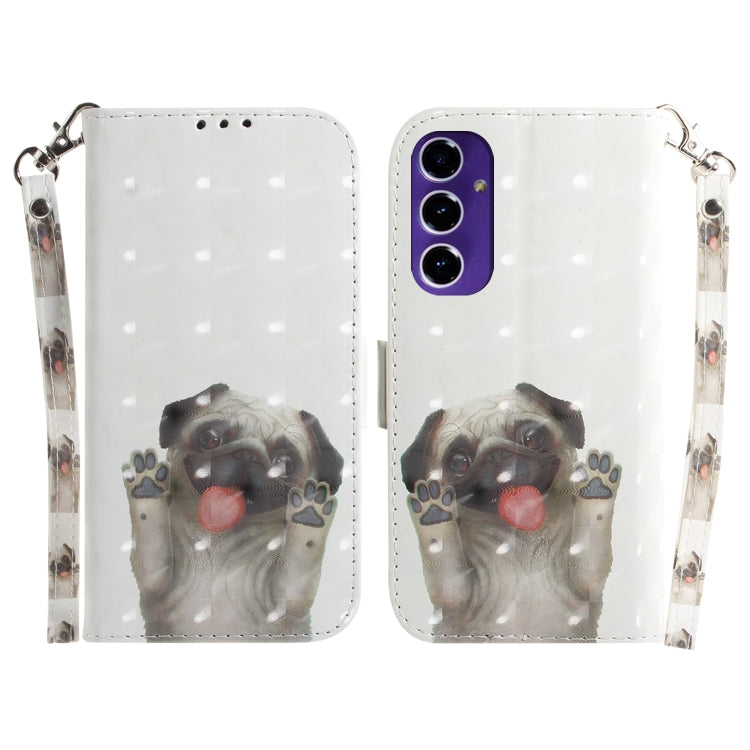 Custodia per telefono in pelle con flip orizzontale colorata 3D, For Galaxy A16 5G