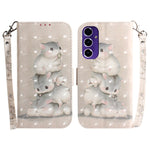 Custodia per telefono in pelle con flip orizzontale colorata 3D, For Galaxy A16 5G