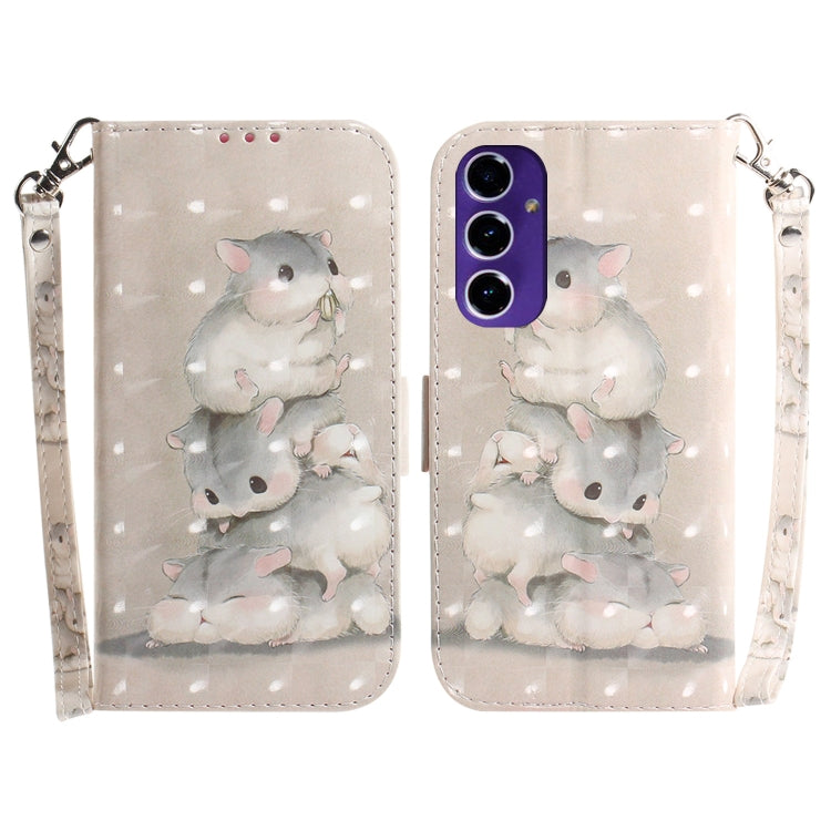 Custodia per telefono in pelle con flip orizzontale colorata 3D, For Galaxy A16 5G