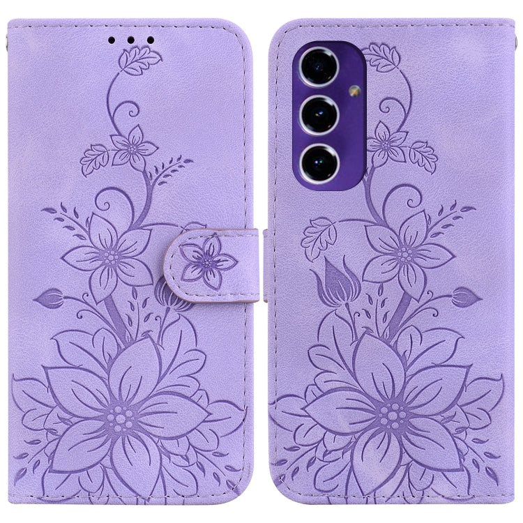 Custodia per telefono in pelle goffrata Lily, For Galaxy A36 5G / A56 5G, For Galaxy A26 5G, For Galaxy A16 5G, For Galaxy A25 5G / A25e JP Edition