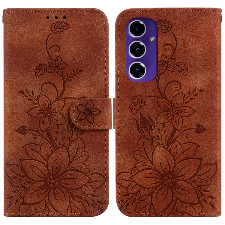 Custodia per telefono in pelle goffrata Lily, For Galaxy A36 5G / A56 5G, For Galaxy A26 5G, For Galaxy A16 5G, For Galaxy A25 5G / A25e JP Edition