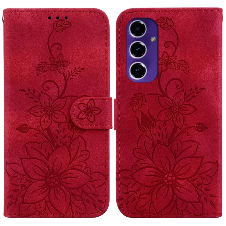 Custodia per telefono in pelle goffrata Lily, For Galaxy A36 5G / A56 5G, For Galaxy A26 5G, For Galaxy A16 5G, For Galaxy A25 5G / A25e JP Edition