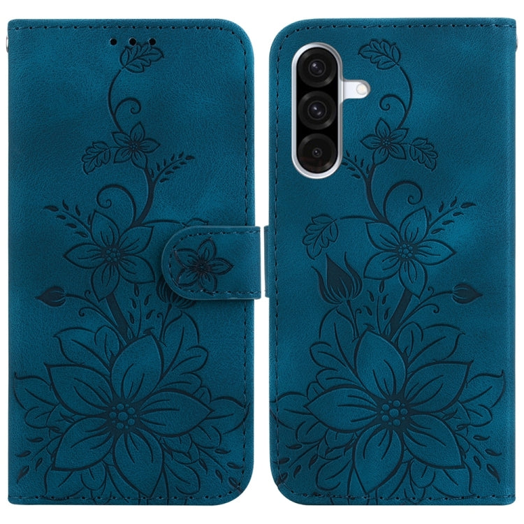 Custodia per telefono in pelle goffrata Lily, For Galaxy A36 5G / A56 5G, For Galaxy A26 5G, For Galaxy A16 5G, For Galaxy A25 5G / A25e JP Edition