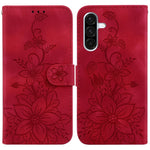 Custodia per telefono in pelle goffrata Lily, For Galaxy A36 5G / A56 5G, For Galaxy A26 5G, For Galaxy A16 5G, For Galaxy A25 5G / A25e JP Edition