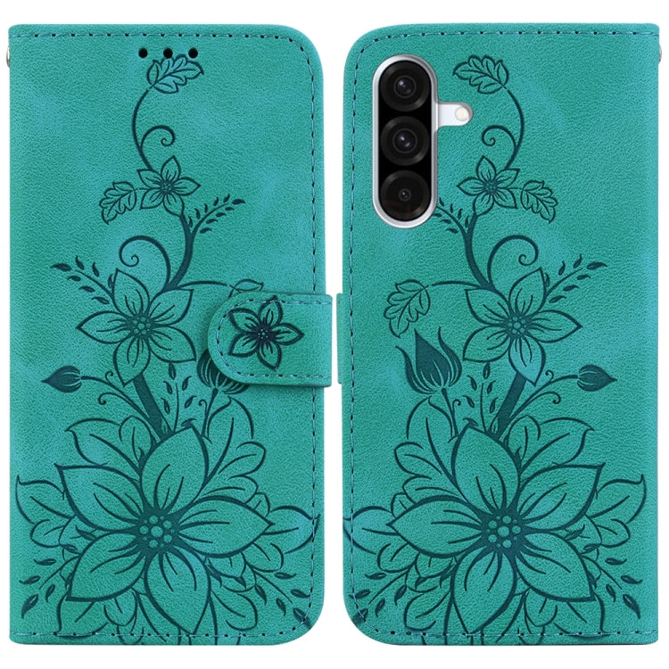 Custodia per telefono in pelle goffrata Lily, For Galaxy A36 5G / A56 5G, For Galaxy A26 5G, For Galaxy A16 5G, For Galaxy A25 5G / A25e JP Edition