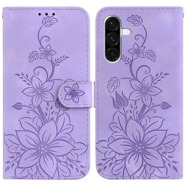 Custodia per telefono in pelle goffrata Lily, For Galaxy A36 5G / A56 5G, For Galaxy A26 5G, For Galaxy A16 5G, For Galaxy A25 5G / A25e JP Edition