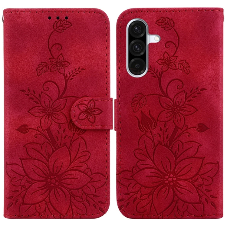 Custodia per telefono in pelle goffrata Lily, For Galaxy A36 5G / A56 5G, For Galaxy A26 5G, For Galaxy A16 5G, For Galaxy A25 5G / A25e JP Edition