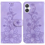 Custodia per telefono in pelle goffrata Lily, For Galaxy A36 5G / A56 5G, For Galaxy A26 5G, For Galaxy A16 5G, For Galaxy A25 5G / A25e JP Edition