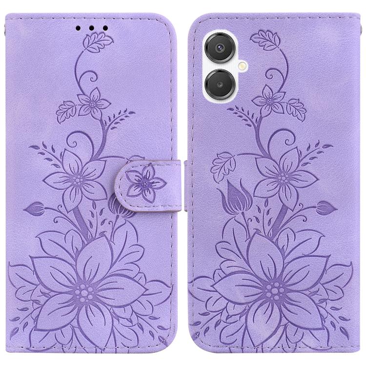 Custodia per telefono in pelle goffrata Lily, For Galaxy A36 5G / A56 5G, For Galaxy A26 5G, For Galaxy A16 5G, For Galaxy A25 5G / A25e JP Edition