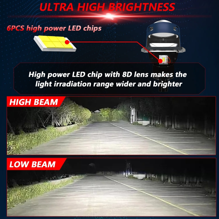 T03 Coppia fari bifocali a LED da 3 pollici per auto, T03