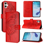 Custodia per telefono in pelle con farfalla in rilievo, For Samsung Galaxy A06 4G
