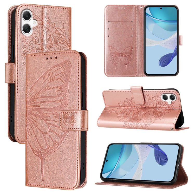 Custodia per telefono in pelle con farfalla in rilievo, For Samsung Galaxy A06 4G