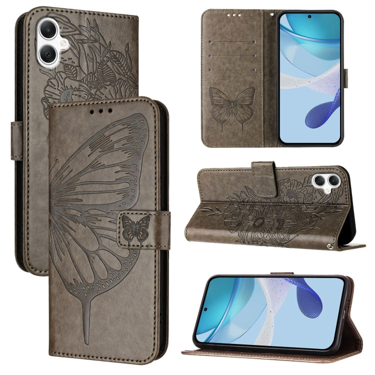 Custodia per telefono in pelle con farfalla in rilievo, For Samsung Galaxy A06 4G