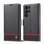 Custodia per telefono in pelle e fibra di carbonio LC.IMEEKE, For Galaxy S26 FE 5G, For Samsung Galaxy S26+ 5G, For Samsung Galaxy S26 Ultra 5G, For Samsung Galaxy S26 5G, For Samsung Galaxy S25 Edge 5G, For Samsung Galaxy S25 5G                       ...