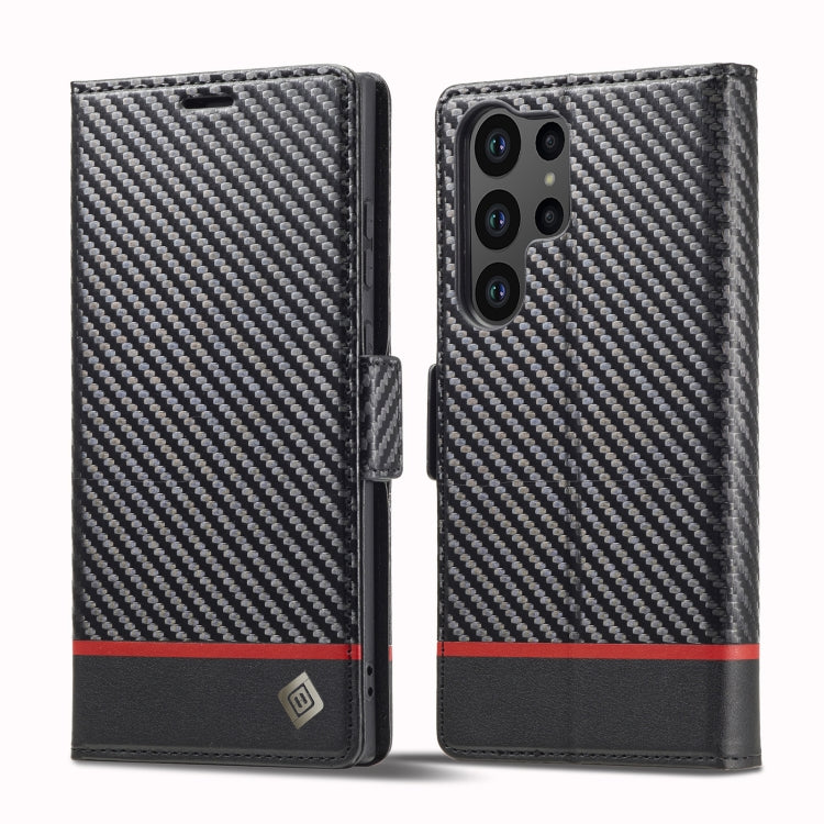 Custodia per telefono in pelle e fibra di carbonio LC.IMEEKE, For Galaxy S26 FE 5G, For Samsung Galaxy S26+ 5G, For Samsung Galaxy S26 Ultra 5G, For Samsung Galaxy S26 5G, For Samsung Galaxy S25 Edge 5G, For Samsung Galaxy S25 5G                       ...