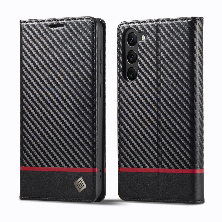 Custodia per telefono in pelle e fibra di carbonio LC.IMEEKE, For Galaxy S26 FE 5G, For Samsung Galaxy S26+ 5G, For Samsung Galaxy S26 Ultra 5G, For Samsung Galaxy S26 5G, For Samsung Galaxy S25 Edge 5G, For Samsung Galaxy S25 5G                       ...