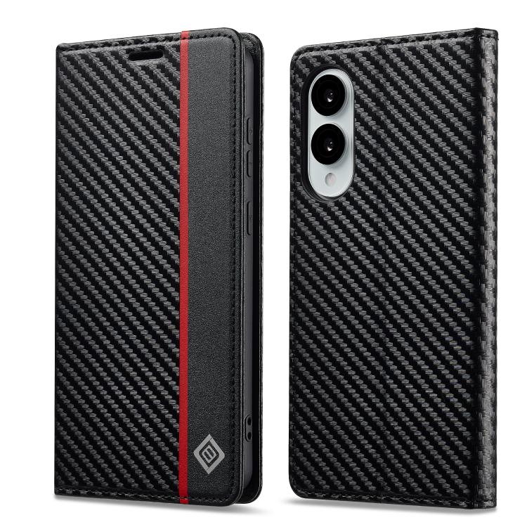 Custodia per telefono in pelle e fibra di carbonio LC.IMEEKE, For Galaxy S26 FE 5G, For Samsung Galaxy S26+ 5G, For Samsung Galaxy S26 Ultra 5G, For Samsung Galaxy S26 5G, For Samsung Galaxy S25 Edge 5G, For Samsung Galaxy S25 5G                       ...