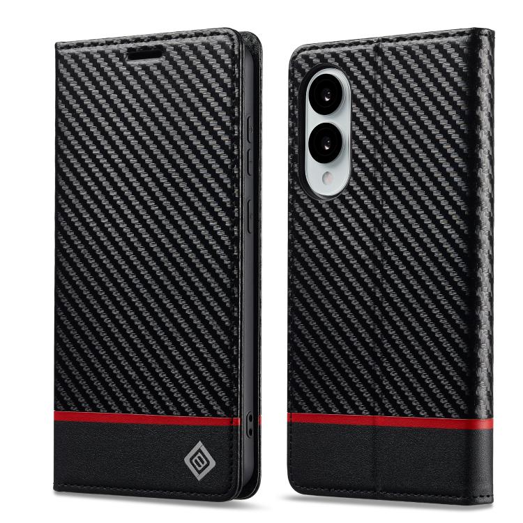 Custodia per telefono in pelle e fibra di carbonio LC.IMEEKE, For Galaxy S26 FE 5G, For Samsung Galaxy S26+ 5G, For Samsung Galaxy S26 Ultra 5G, For Samsung Galaxy S26 5G, For Samsung Galaxy S25 Edge 5G, For Samsung Galaxy S25 5G                       ...