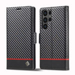 Custodia per telefono in pelle e fibra di carbonio LC.IMEEKE, For Galaxy S26 FE 5G, For Samsung Galaxy S26+ 5G, For Samsung Galaxy S26 Ultra 5G, For Samsung Galaxy S26 5G, For Samsung Galaxy S25 Edge 5G, For Samsung Galaxy S25 5G                       ...