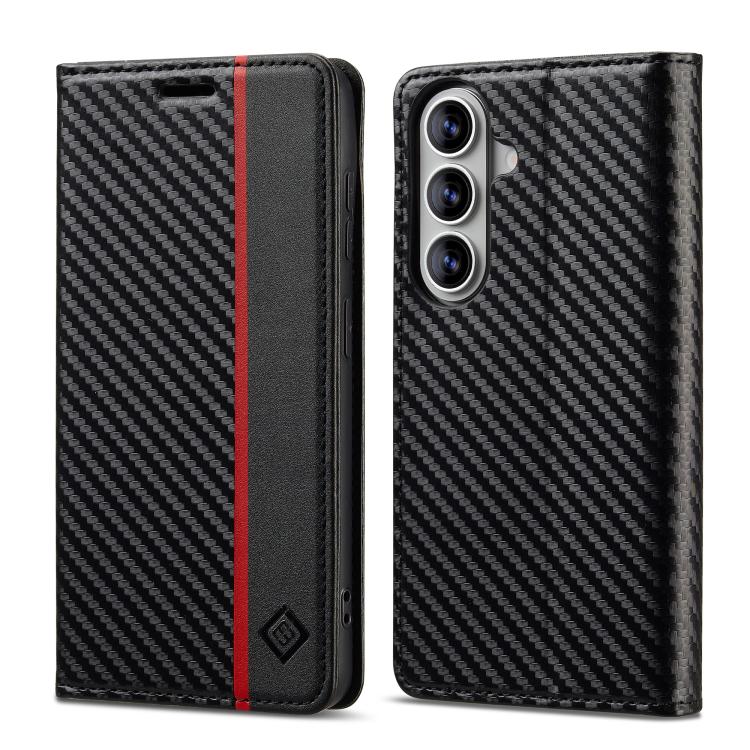 Custodia per telefono in pelle e fibra di carbonio LC.IMEEKE, For Galaxy S26 FE 5G, For Samsung Galaxy S26+ 5G, For Samsung Galaxy S26 Ultra 5G, For Samsung Galaxy S26 5G, For Samsung Galaxy S25 Edge 5G, For Samsung Galaxy S25 5G                       ...